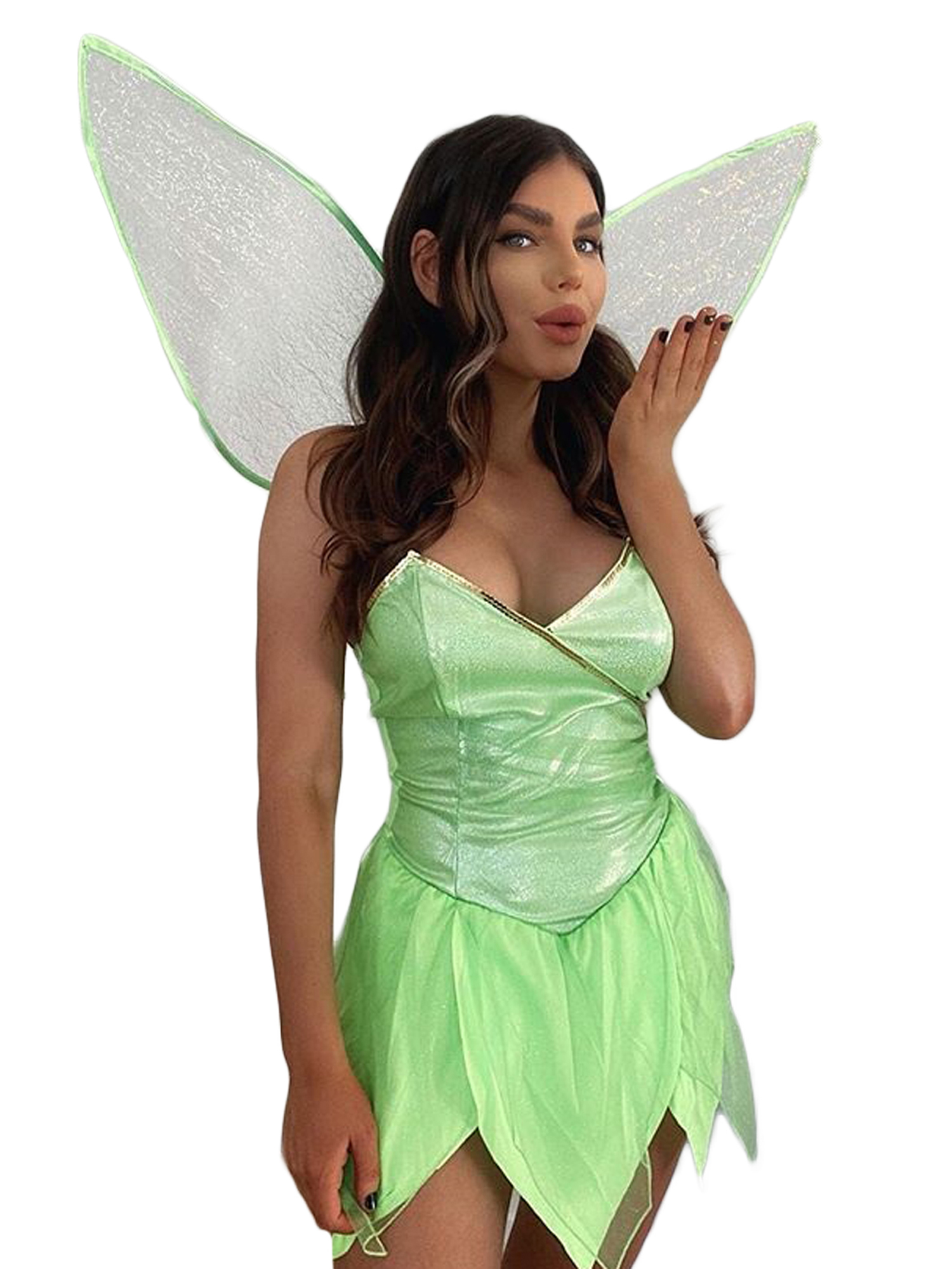 Women Forest Fairy Costume Green Sequin ...